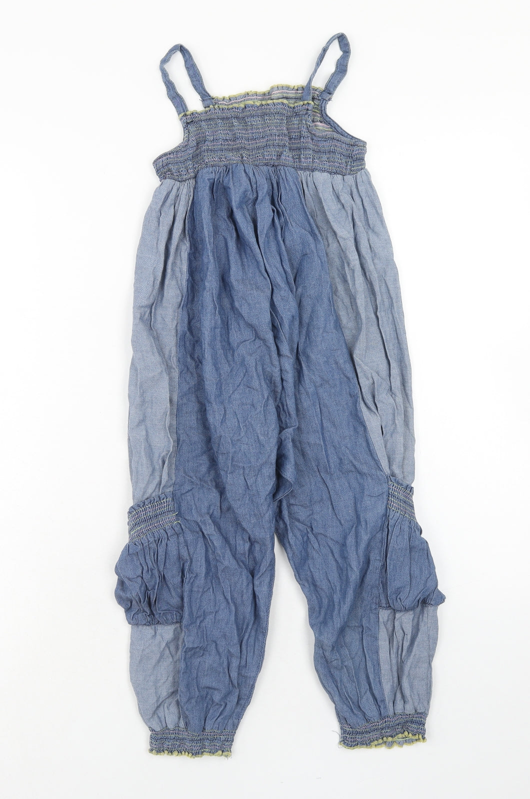 NEXT Girls Blue Cotton Jumpsuit One-Piece Size 4-5 Years Pullover