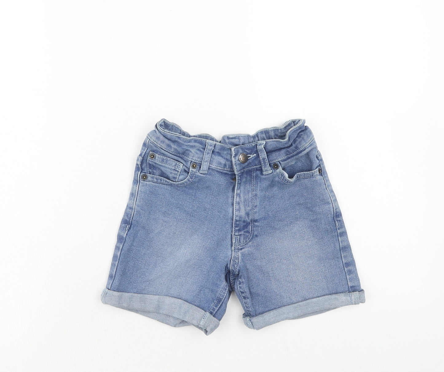 Mountain Warehouse Girls Blue Cotton Bermuda Shorts Size 7-8 Years Regular Zip