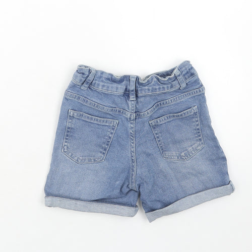 Mountain Warehouse Girls Blue Cotton Bermuda Shorts Size 7-8 Years Regular Zip