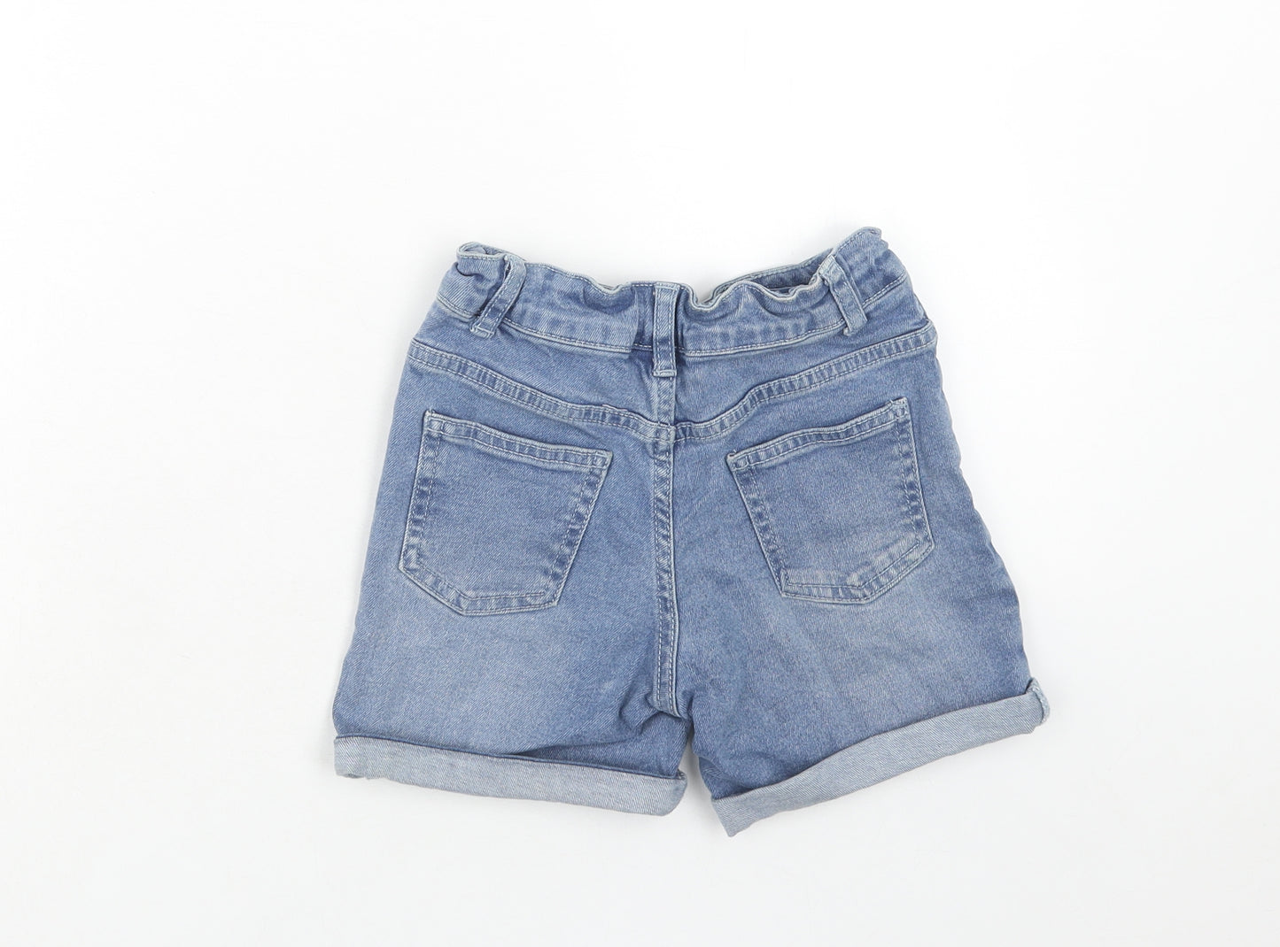 Mountain Warehouse Girls Blue Cotton Bermuda Shorts Size 7-8 Years Regular Zip