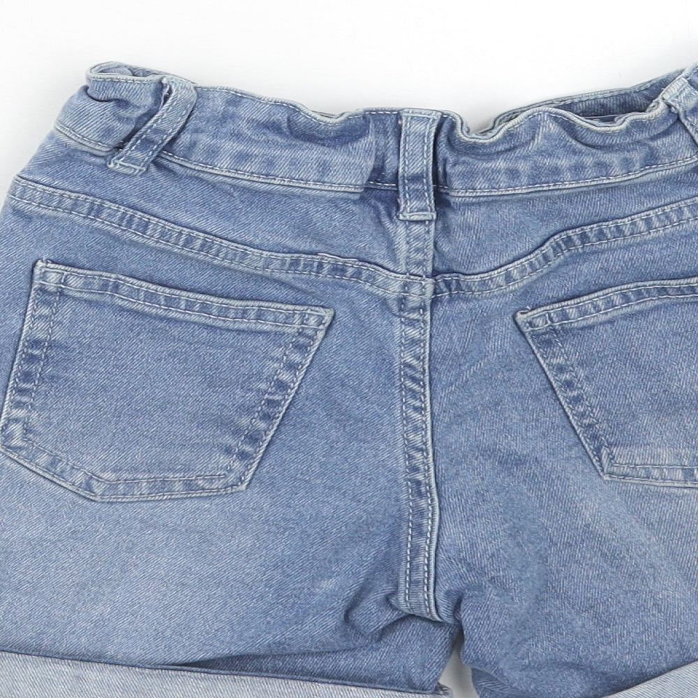 Mountain Warehouse Girls Blue Cotton Bermuda Shorts Size 7-8 Years Regular Zip