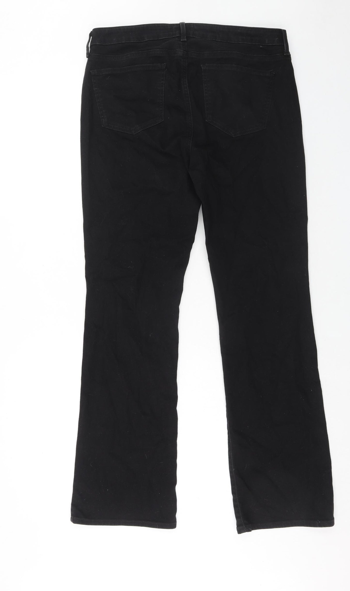 NYDJ Womens Black Cotton Straight Jeans Size 12 Regular Zip