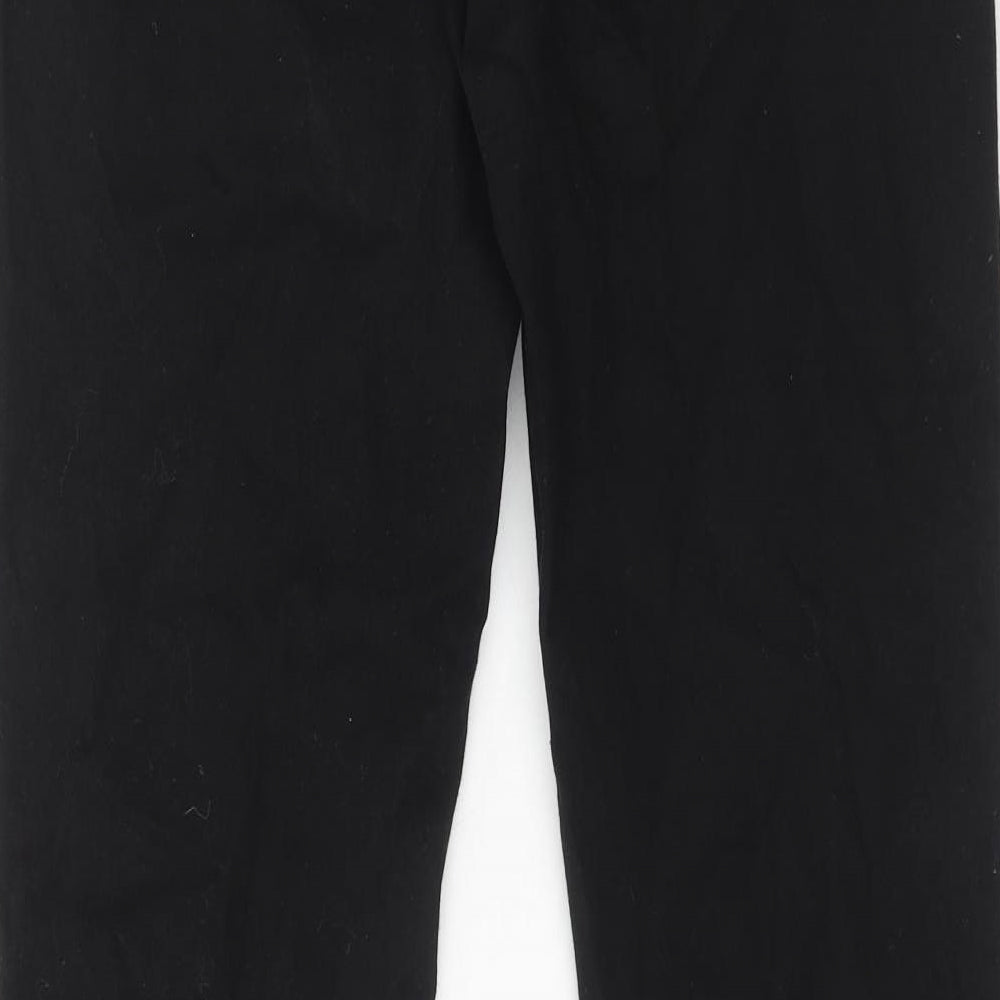 NYDJ Womens Black Cotton Straight Jeans Size 12 Regular Zip