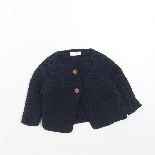 NEXT Baby Blue Cotton Cardigan Jumper Size 0-3 Months Button