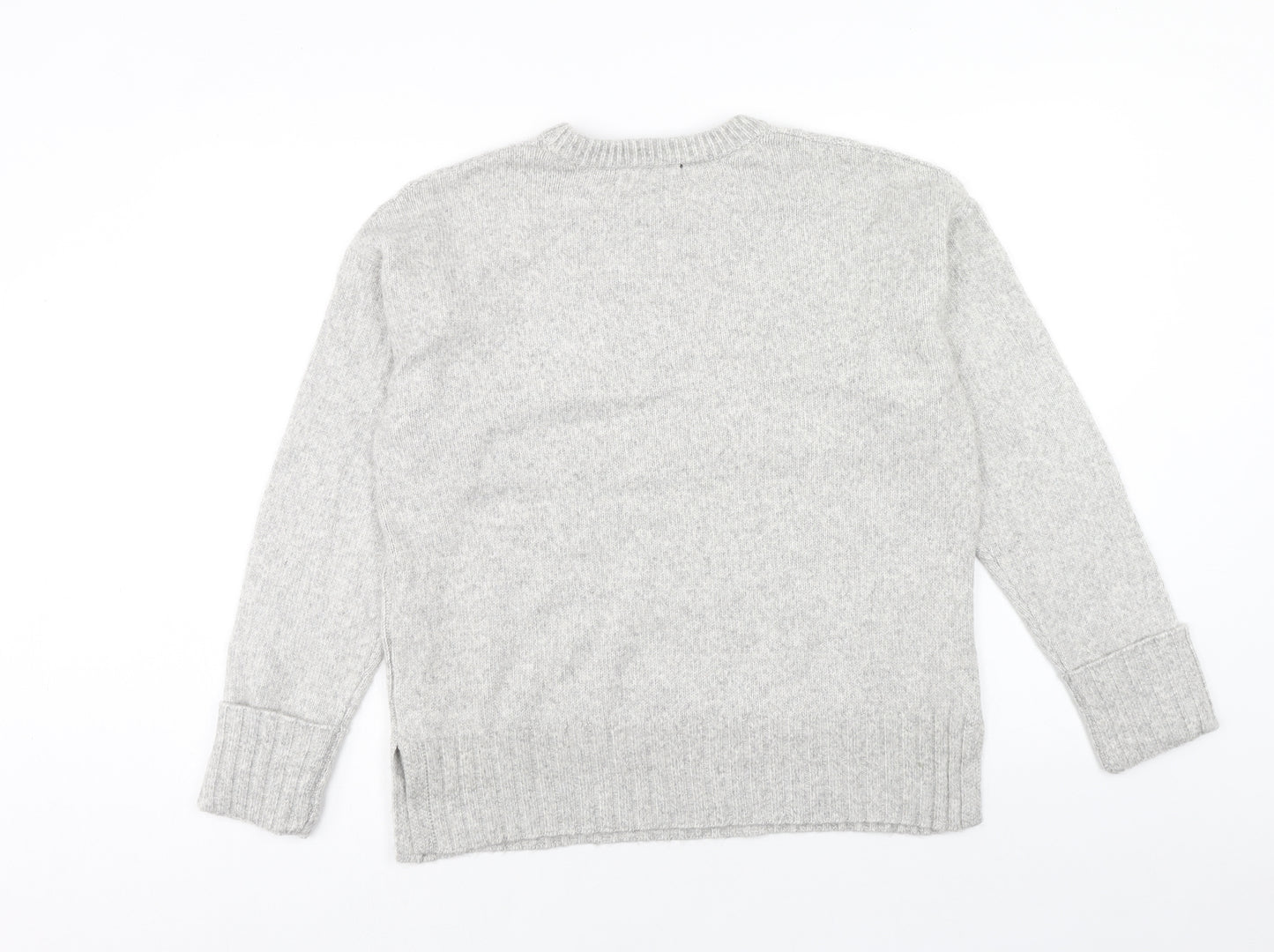 Marks and Spencer Womens Grey Round Neck Polyester Pullover Jumper Size M