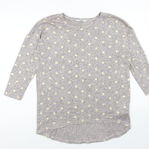 Only Womens Pink Polka Dot Polyester Basic T-Shirt Size M Round Neck