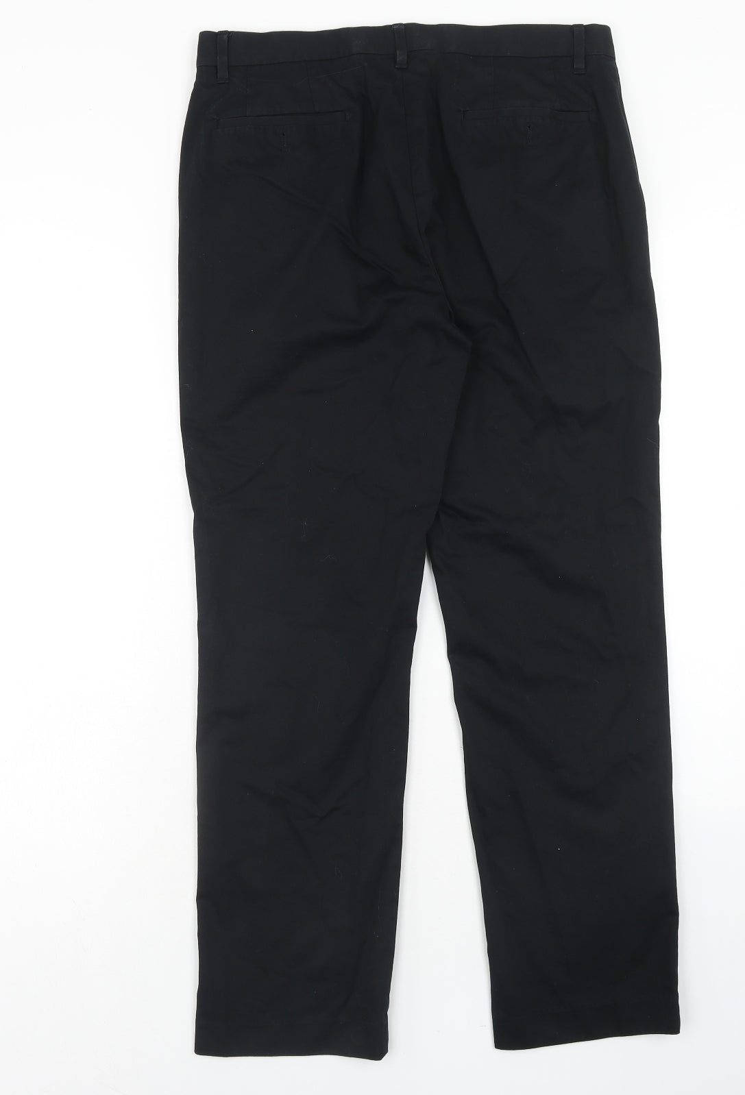Claiborne Mens Black Cotton Trousers Size 32 in L30 in Regular Zip