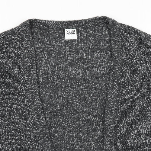 Vera Moda Womens Grey V-Neck Cotton Cardigan Jumper Size S