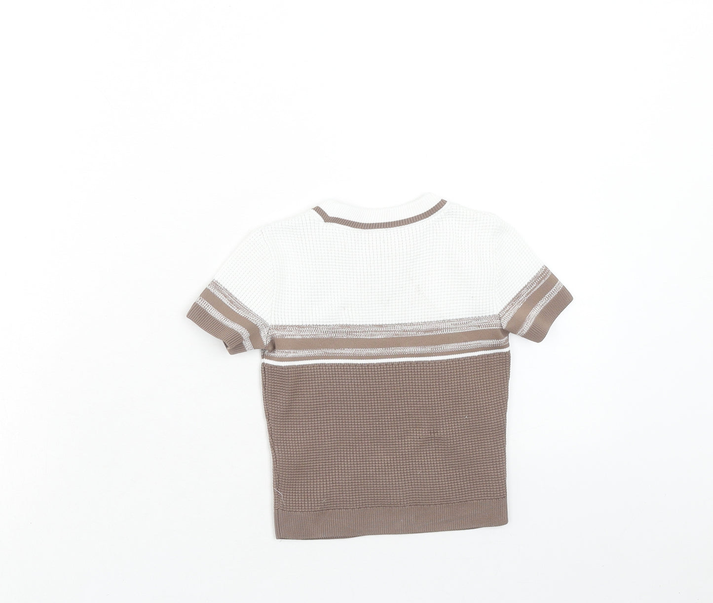 River Island Boys Brown Polyester Basic T-Shirt Size 12-18 Months Round Neck Pullover