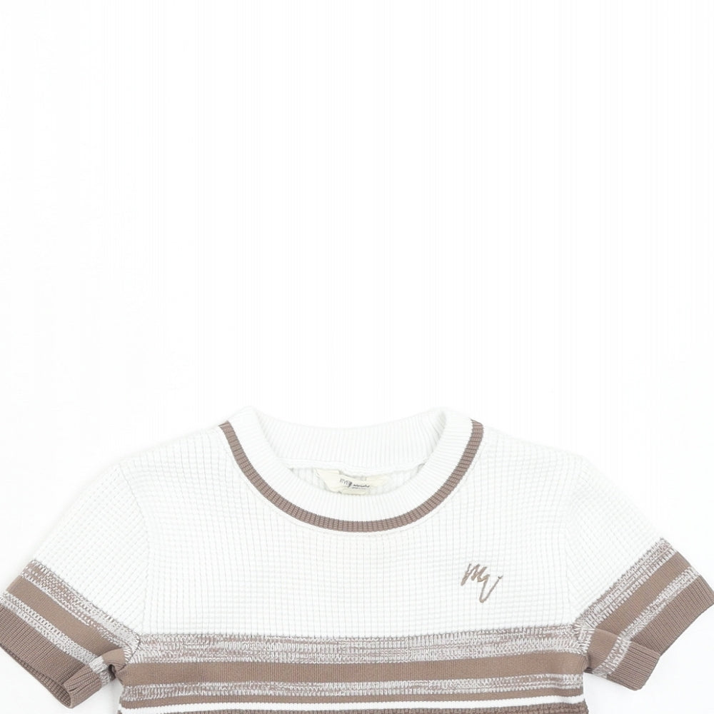 River Island Boys Brown Polyester Basic T-Shirt Size 12-18 Months Round Neck Pullover
