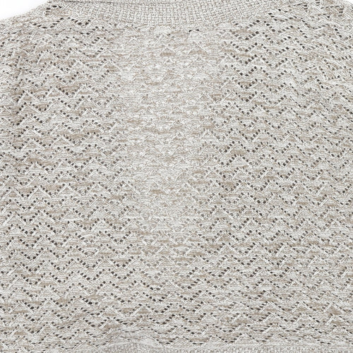 Glimpe Womens Brown V-Neck Acrylic Cardigan Jumper Size M - Size M-L