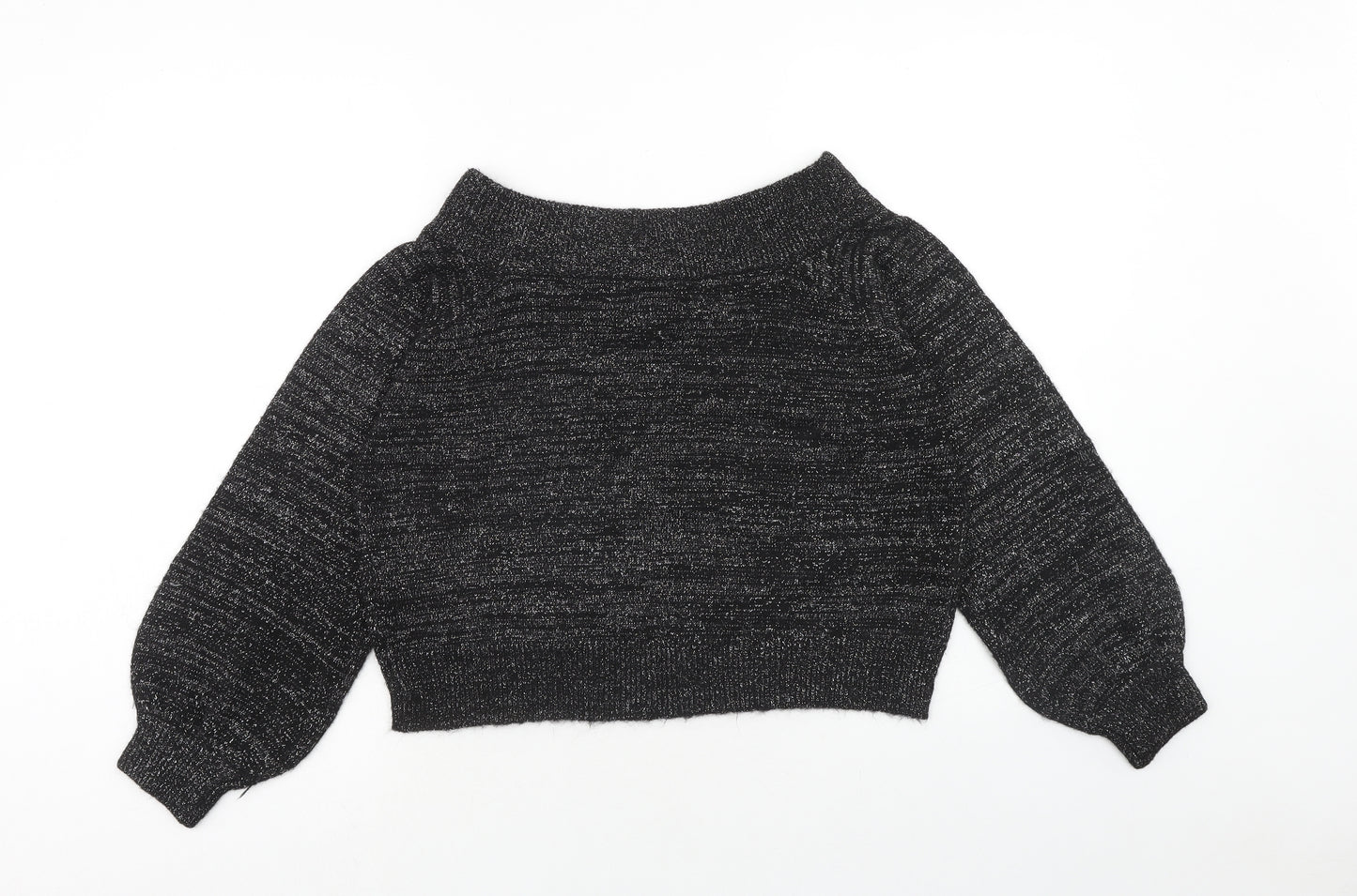 H&M Womens Blue Boat Neck Acrylic Pullover Jumper Size S