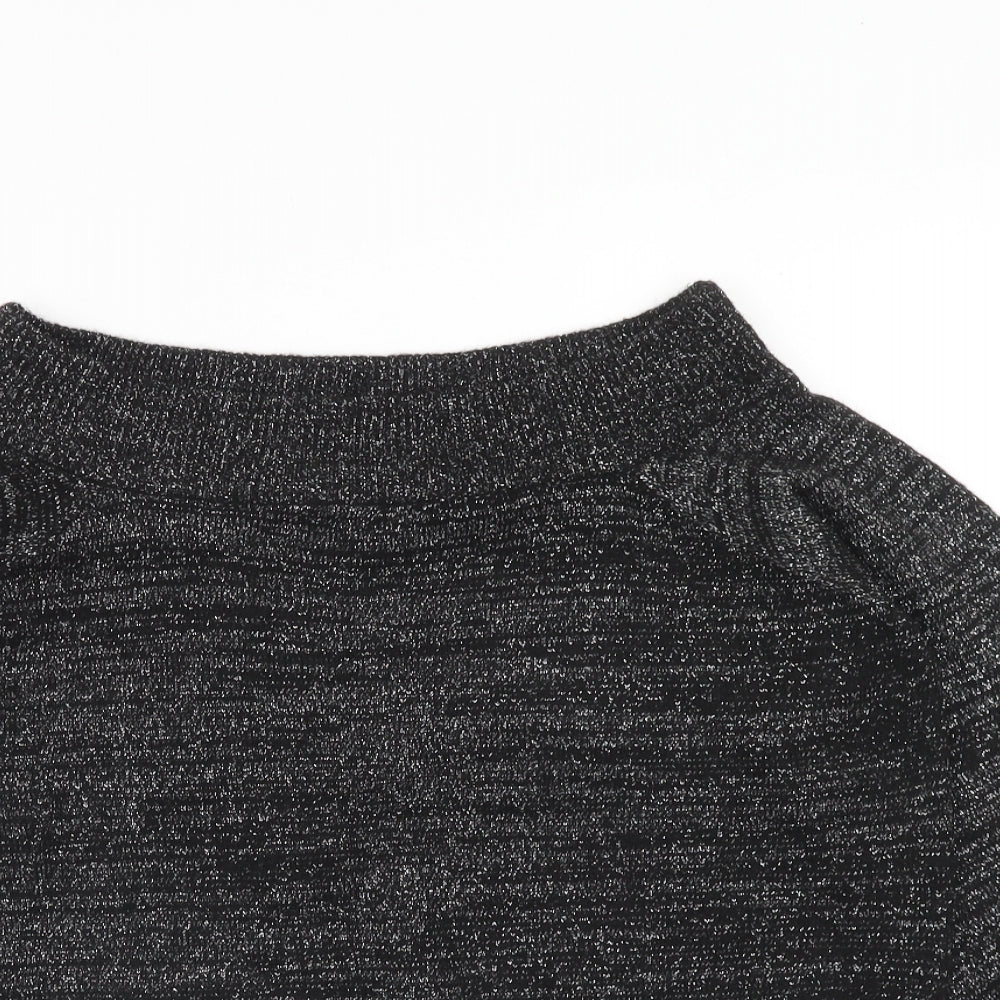 H&M Womens Blue Boat Neck Acrylic Pullover Jumper Size S