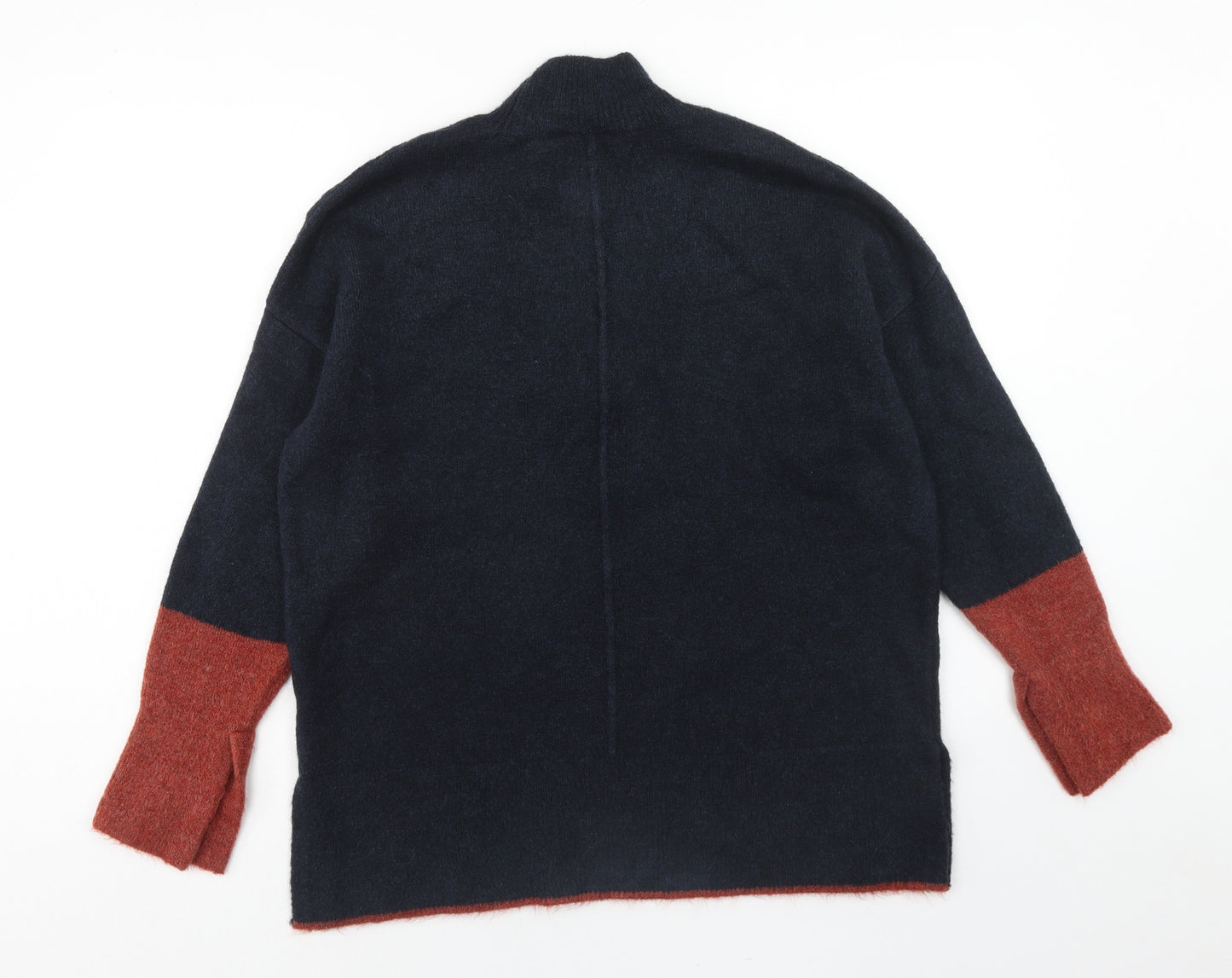 Marks and Spencer Womens Blue High Neck Acrylic Pullover Jumper Size L