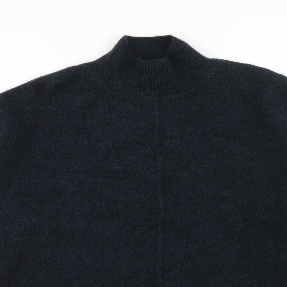 Marks and Spencer Womens Blue High Neck Acrylic Pullover Jumper Size L
