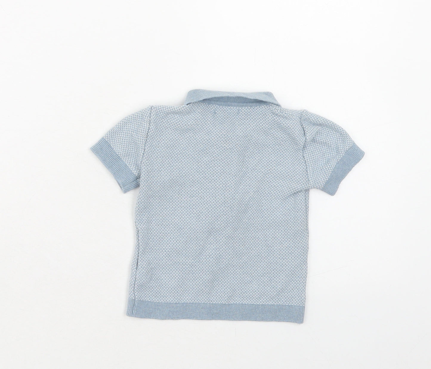 NEXT Boys Blue Cotton Basic Polo Size 3-6 Months Collared Button