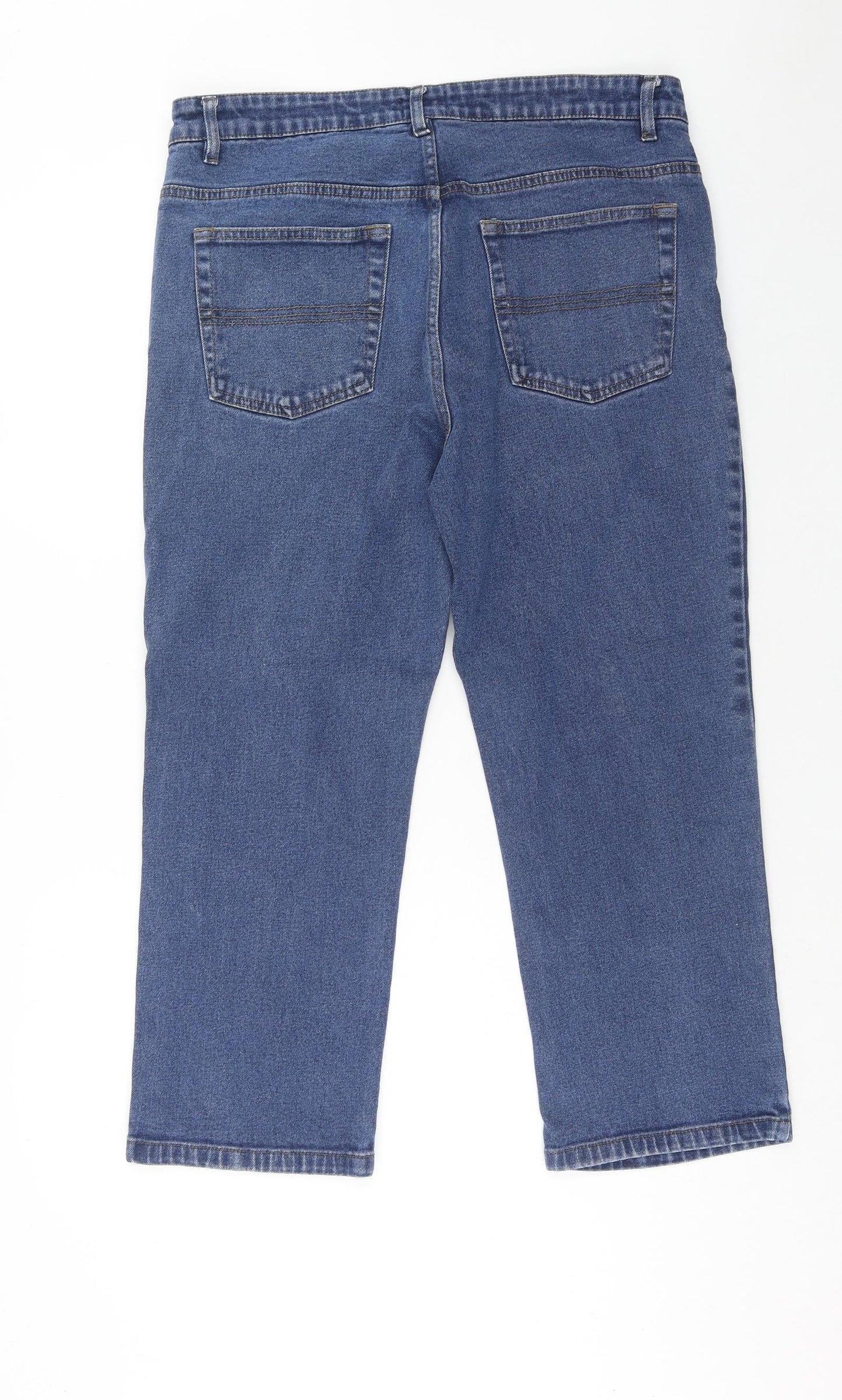 Union Blues Mens Blue Cotton Straight Jeans Size 36 in Regular Zip