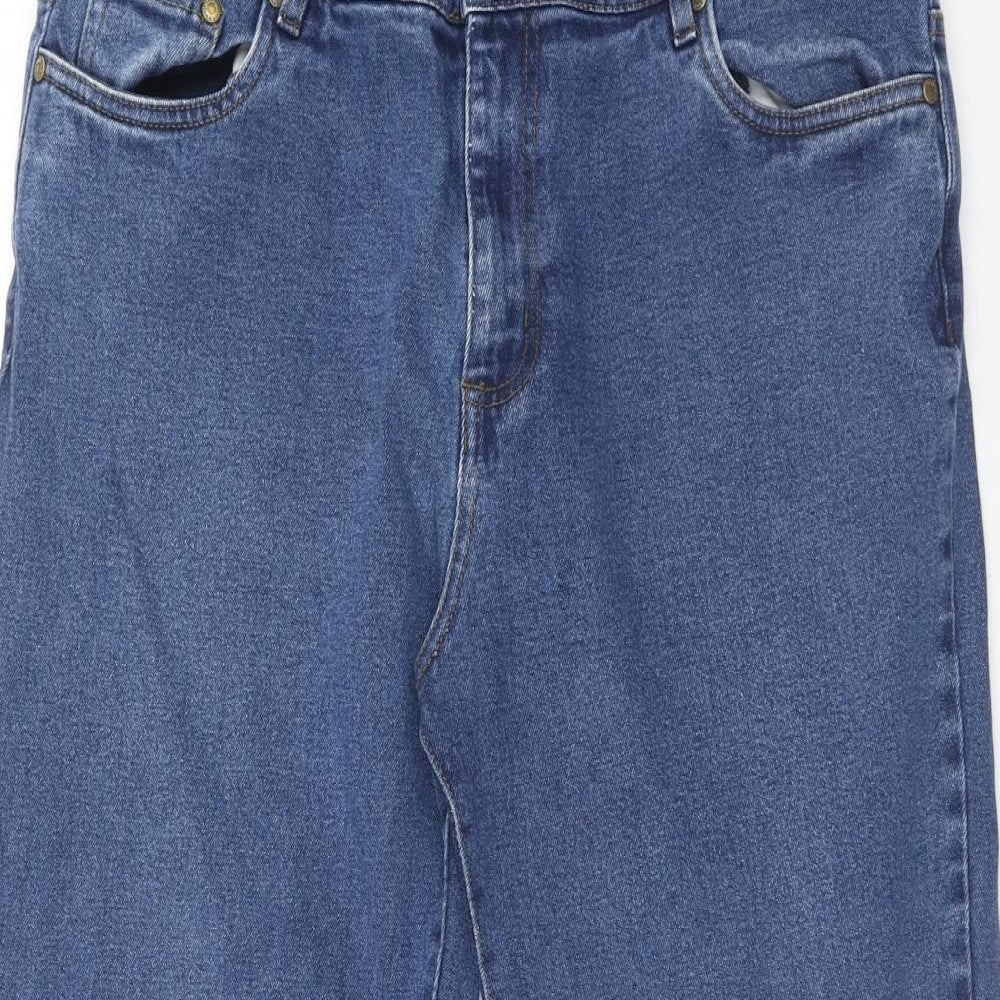 Union Blues Mens Blue Cotton Straight Jeans Size 36 in Regular Zip