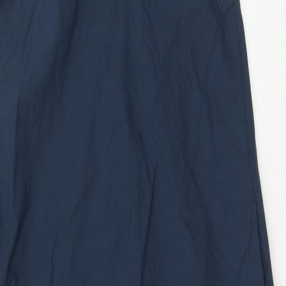 Zara Womens Blue Cotton Tank Dress Size S Scoop Neck Pullover - Drawstring Hem