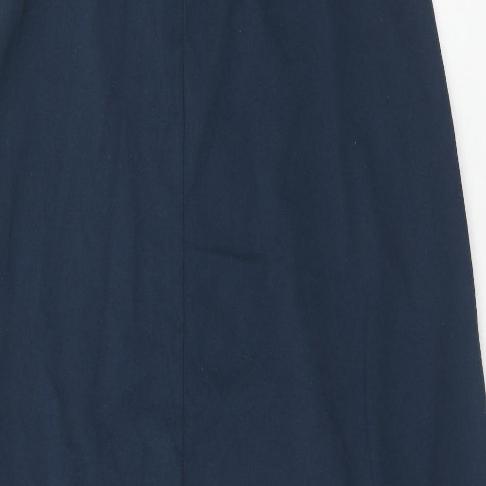Zara Womens Blue Cotton Tank Dress Size S Scoop Neck Pullover - Drawstring Hem