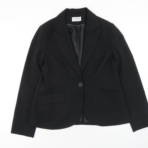 Atmosphere Womens Blue Striped Jacket Blazer Size 16 Button