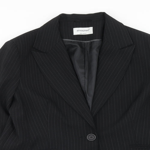 Atmosphere Womens Blue Striped Jacket Blazer Size 16 Button