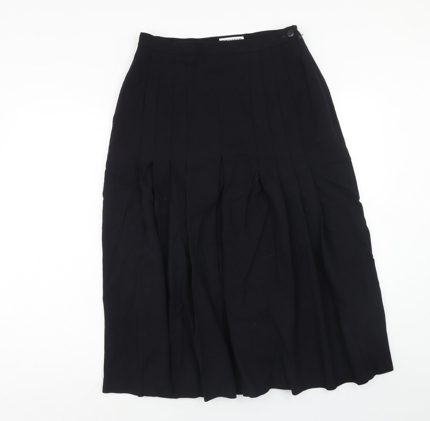 Windsmoor Womens Blue Wool Pleated Skirt Size 16 Zip