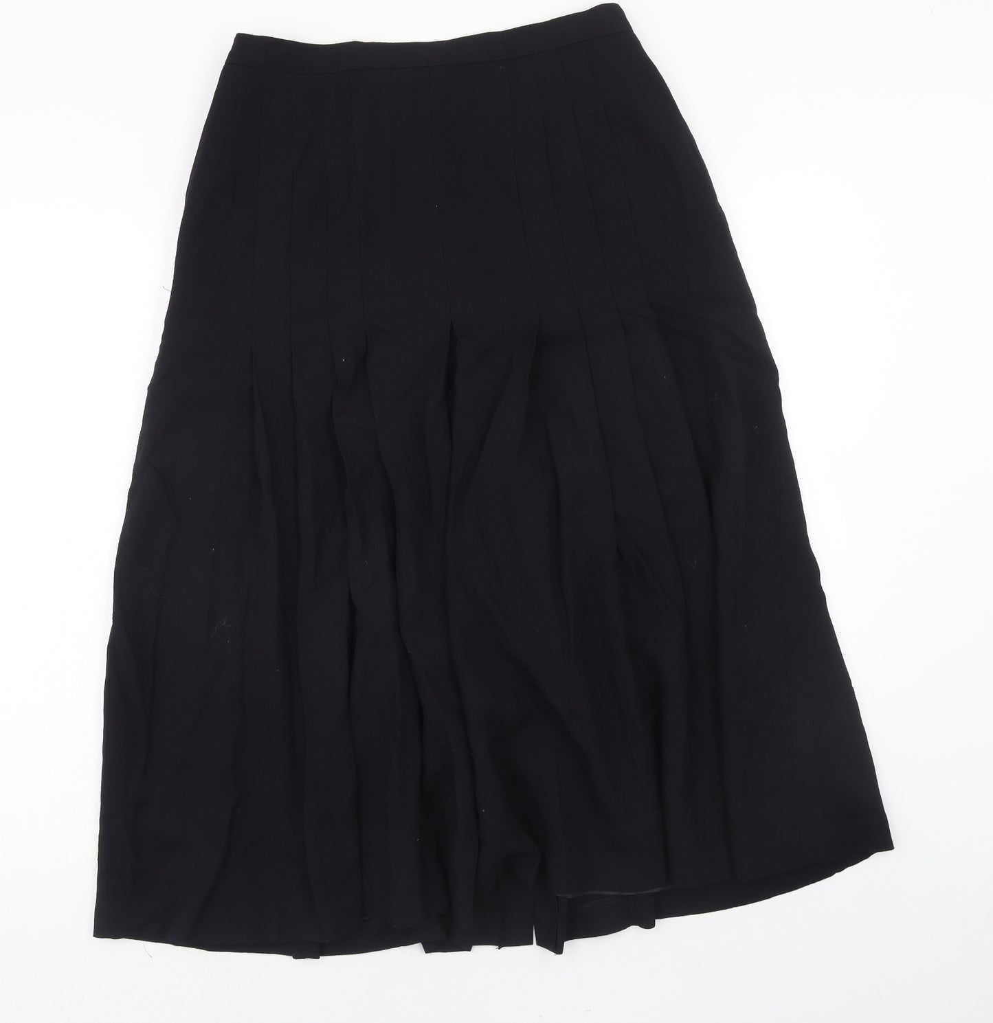 Windsmoor Womens Blue Wool Pleated Skirt Size 16 Zip