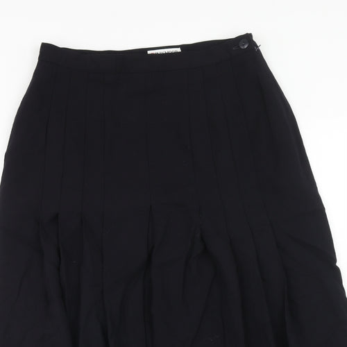 Windsmoor Womens Blue Wool Pleated Skirt Size 16 Zip