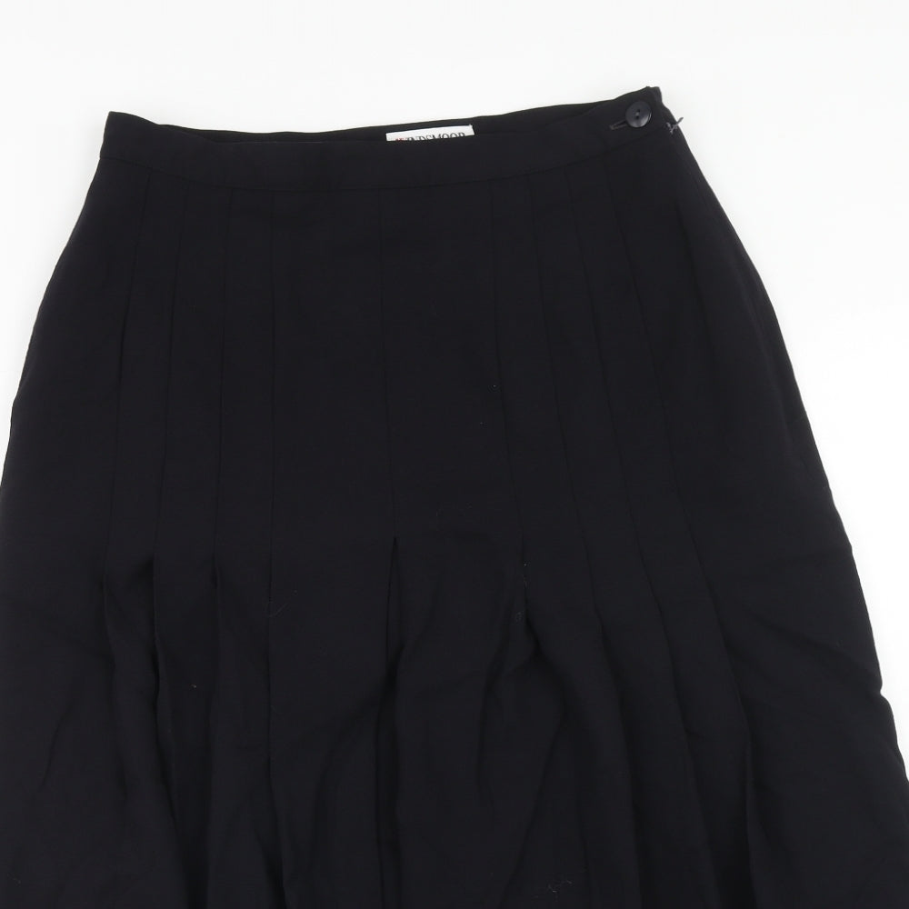 Windsmoor Womens Blue Wool Pleated Skirt Size 16 Zip