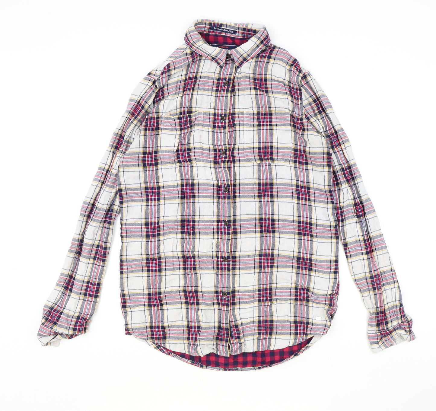 Superdry Womens Multicoloured Plaid Viscose Basic Button-Up Size XS Collared