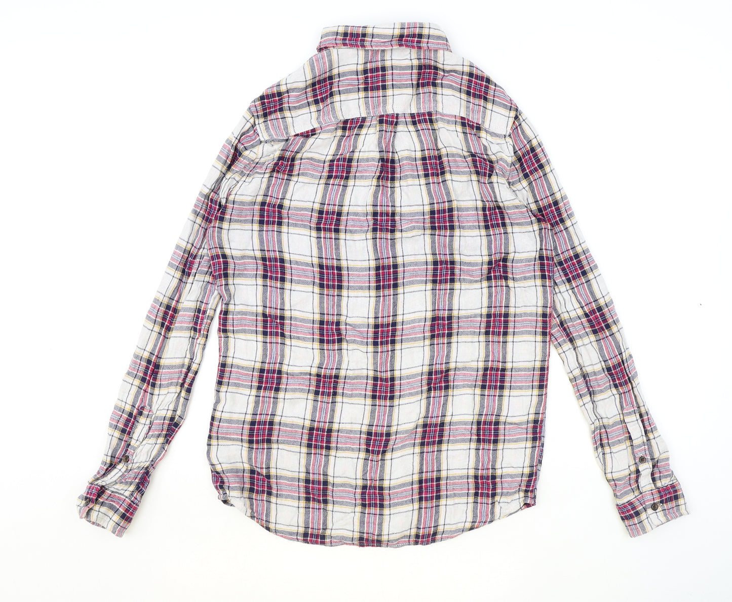 Superdry Womens Multicoloured Plaid Viscose Basic Button-Up Size XS Collared