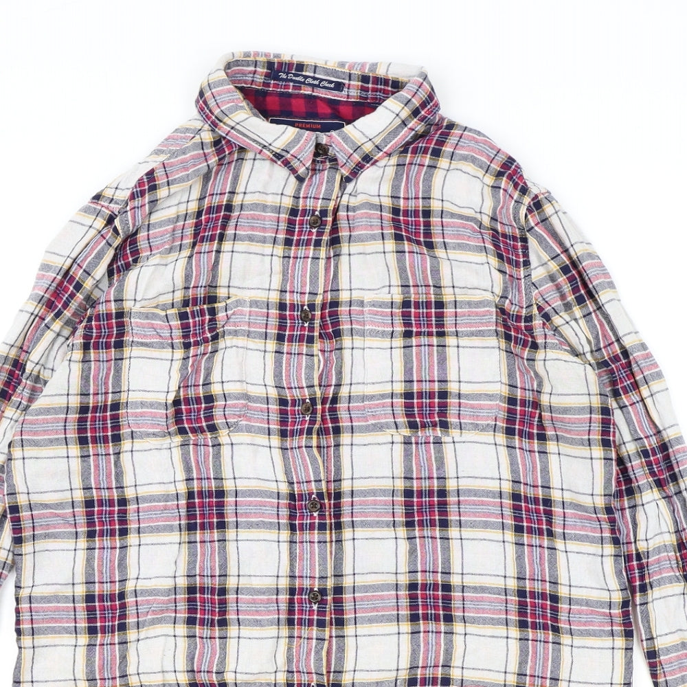 Superdry Womens Multicoloured Plaid Viscose Basic Button-Up Size XS Collared