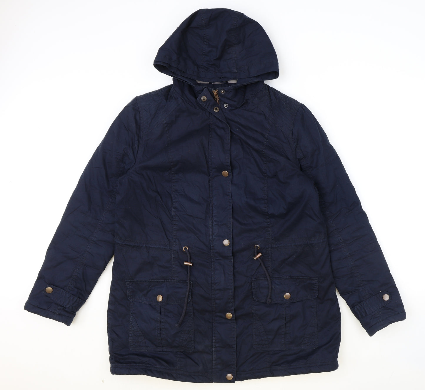 M&Co Womens Blue Windbreaker Jacket Size 14 Zip