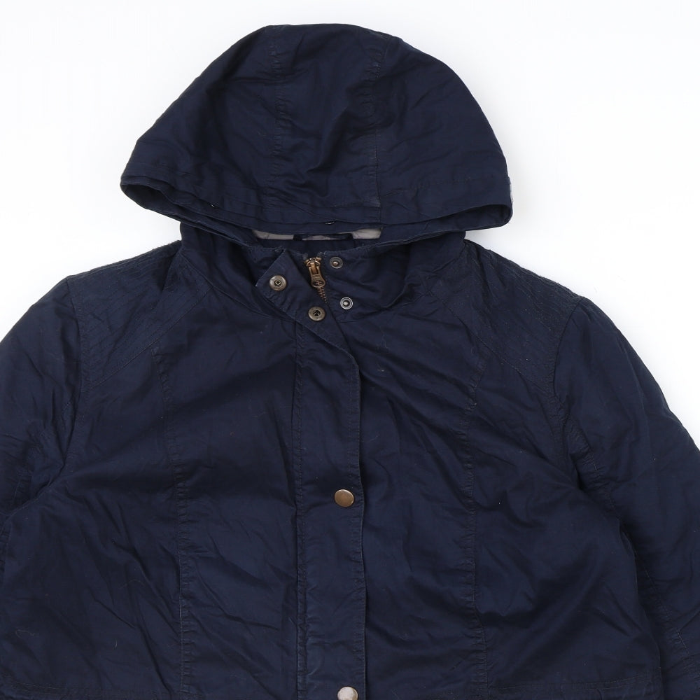 M&Co Womens Blue Windbreaker Jacket Size 14 Zip