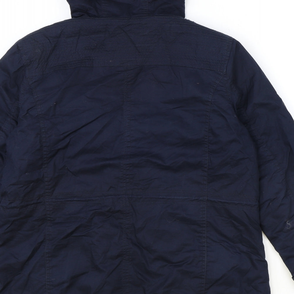 M&Co Womens Blue Windbreaker Jacket Size 14 Zip