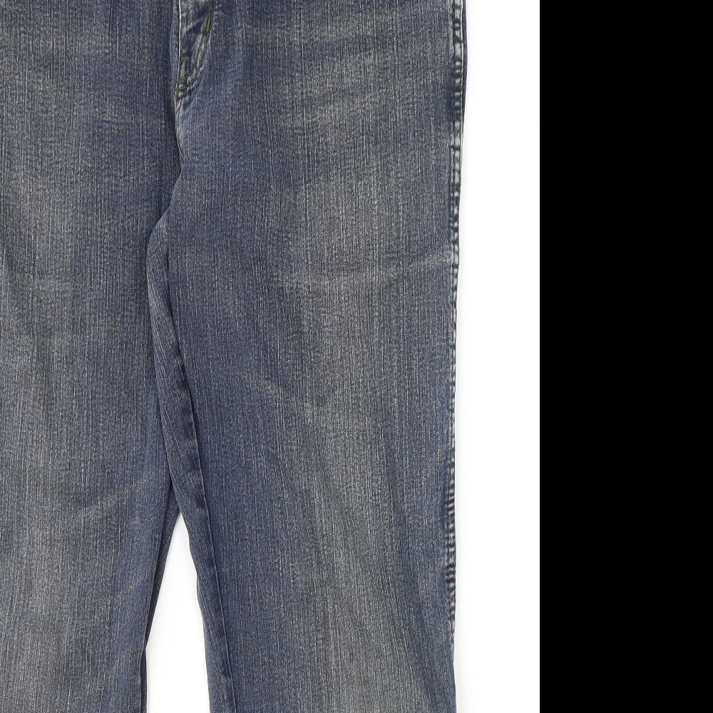 Wrangler Mens Blue Cotton Straight Jeans Size 36 in Regular Zip