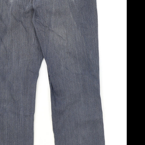 Wrangler Mens Blue Cotton Straight Jeans Size 36 in Regular Zip