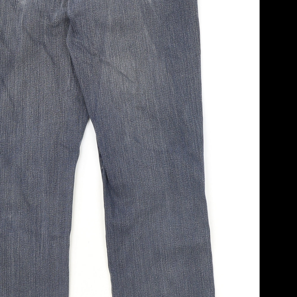 Wrangler Mens Blue Cotton Straight Jeans Size 36 in Regular Zip