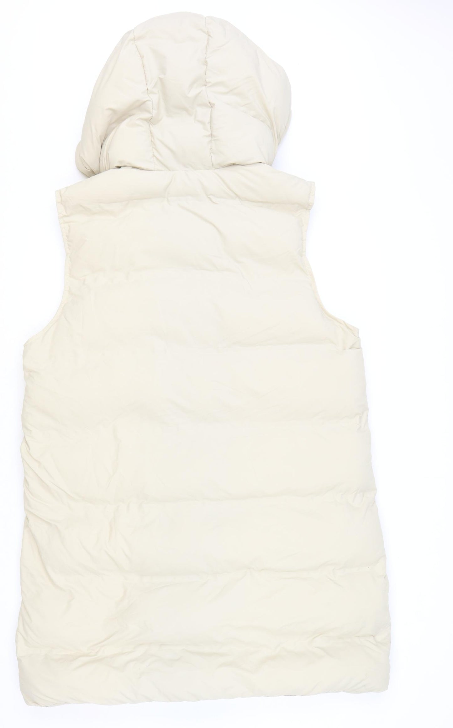 Zara Womens Beige Gilet Jacket Size L Zip