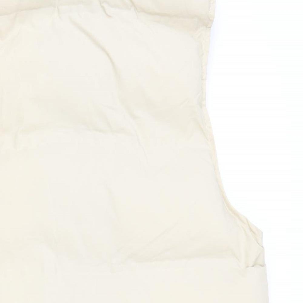 Zara Womens Beige Gilet Jacket Size L Zip