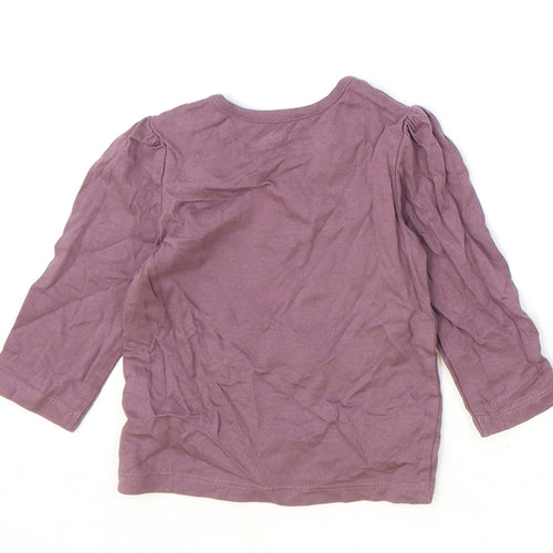 Nutmeg Purple 100% Cotton Basic T-Shirt Size 9-12 Months Round Neck Snap
