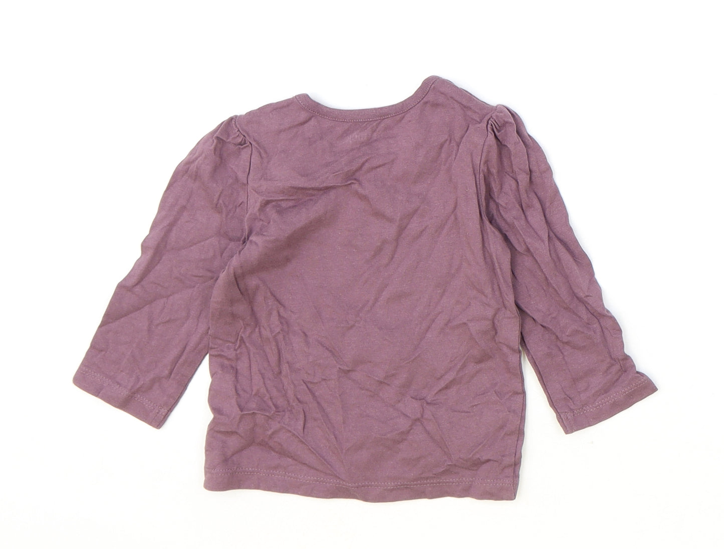 Nutmeg Purple 100% Cotton Basic T-Shirt Size 9-12 Months Round Neck Snap