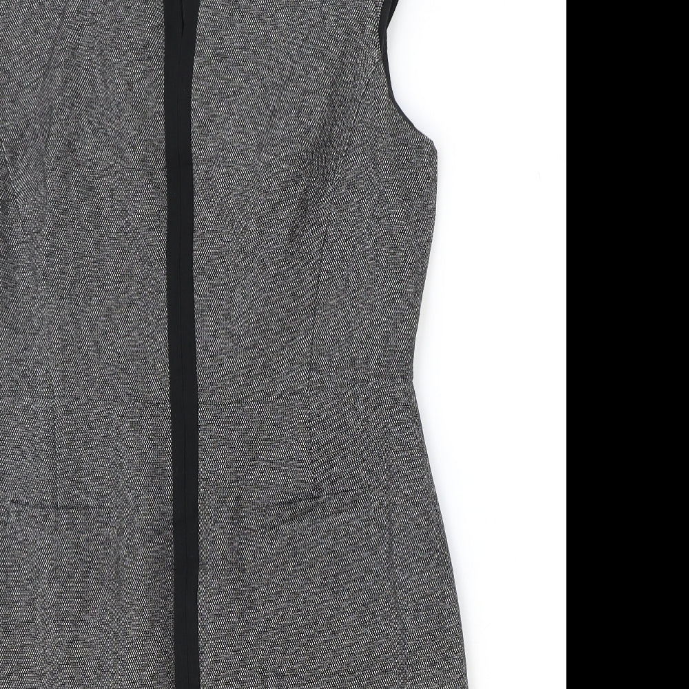 TU Womens Grey Polyester A-Line Size 14 V-Neck Zip
