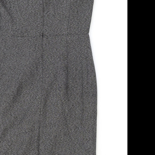 TU Womens Grey Polyester A-Line Size 14 V-Neck Zip