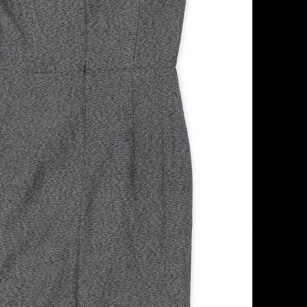 TU Womens Grey Polyester A-Line Size 14 V-Neck Zip