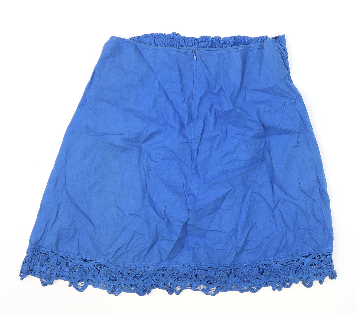 Topshop Womens Blue Linen Wrap Skirt Size 10 Tie