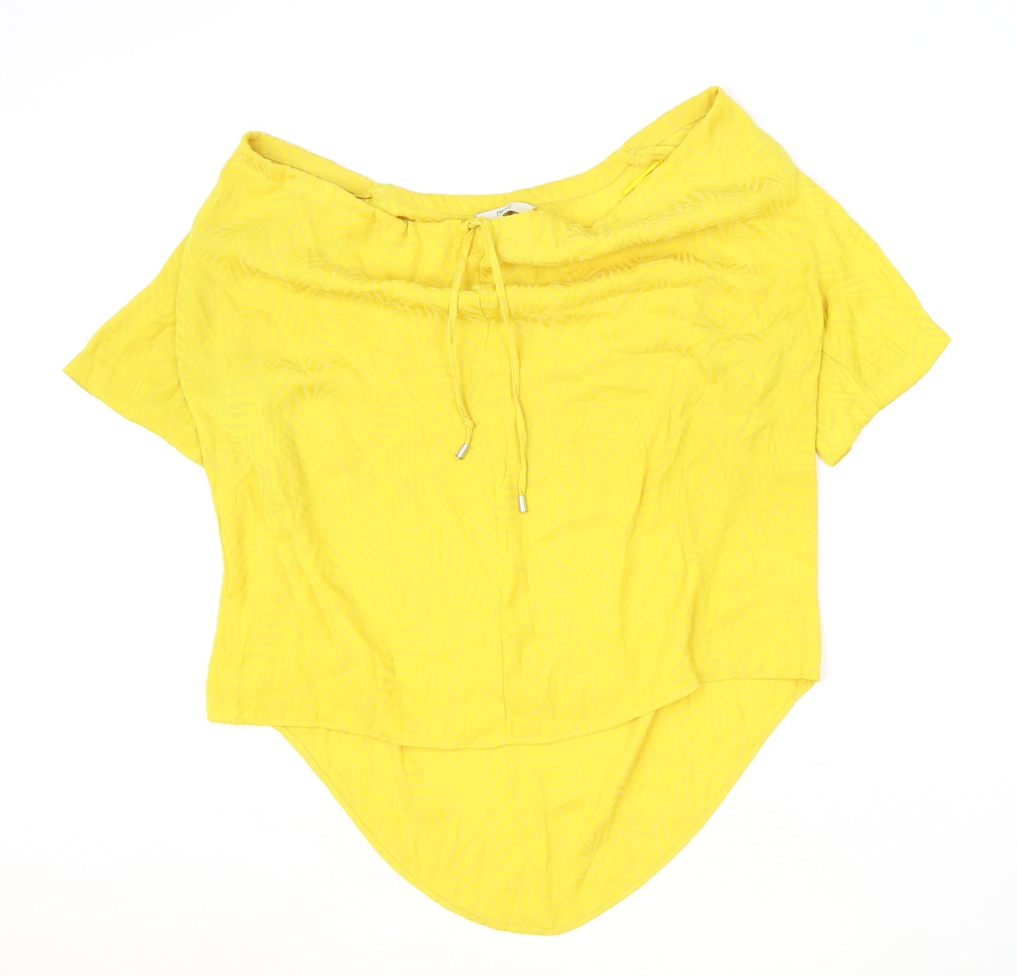 NEXT Womens Yellow Polyester Basic Blouse Size 18 Boat Neck