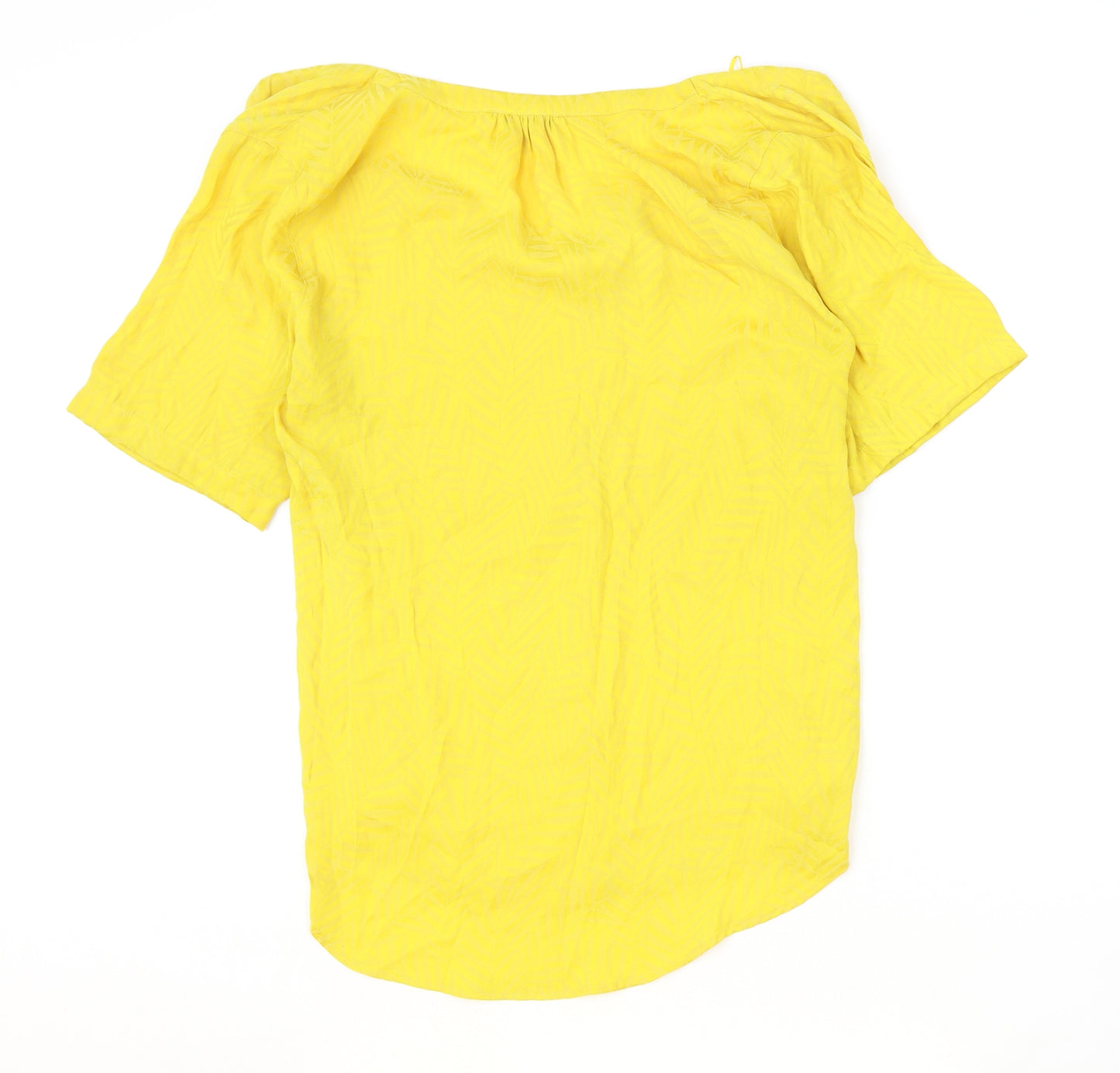 NEXT Womens Yellow Polyester Basic Blouse Size 18 Boat Neck
