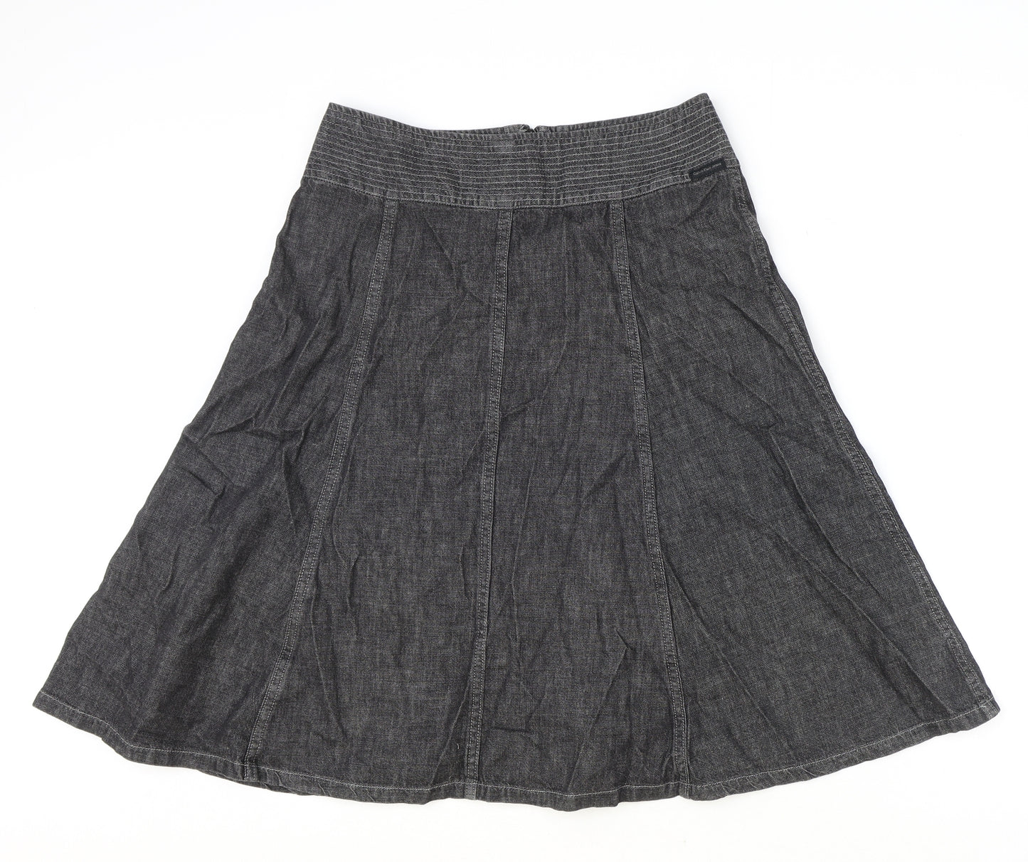 Calvin Klein Womens Grey Cotton Swing Skirt Size 28 in Zip